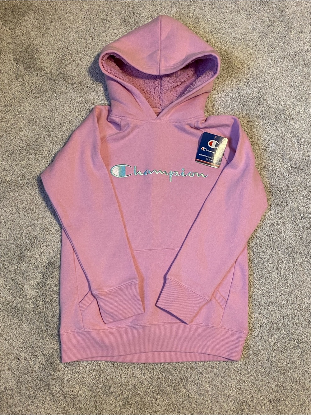 Champion youth kids hoodie medium new pink